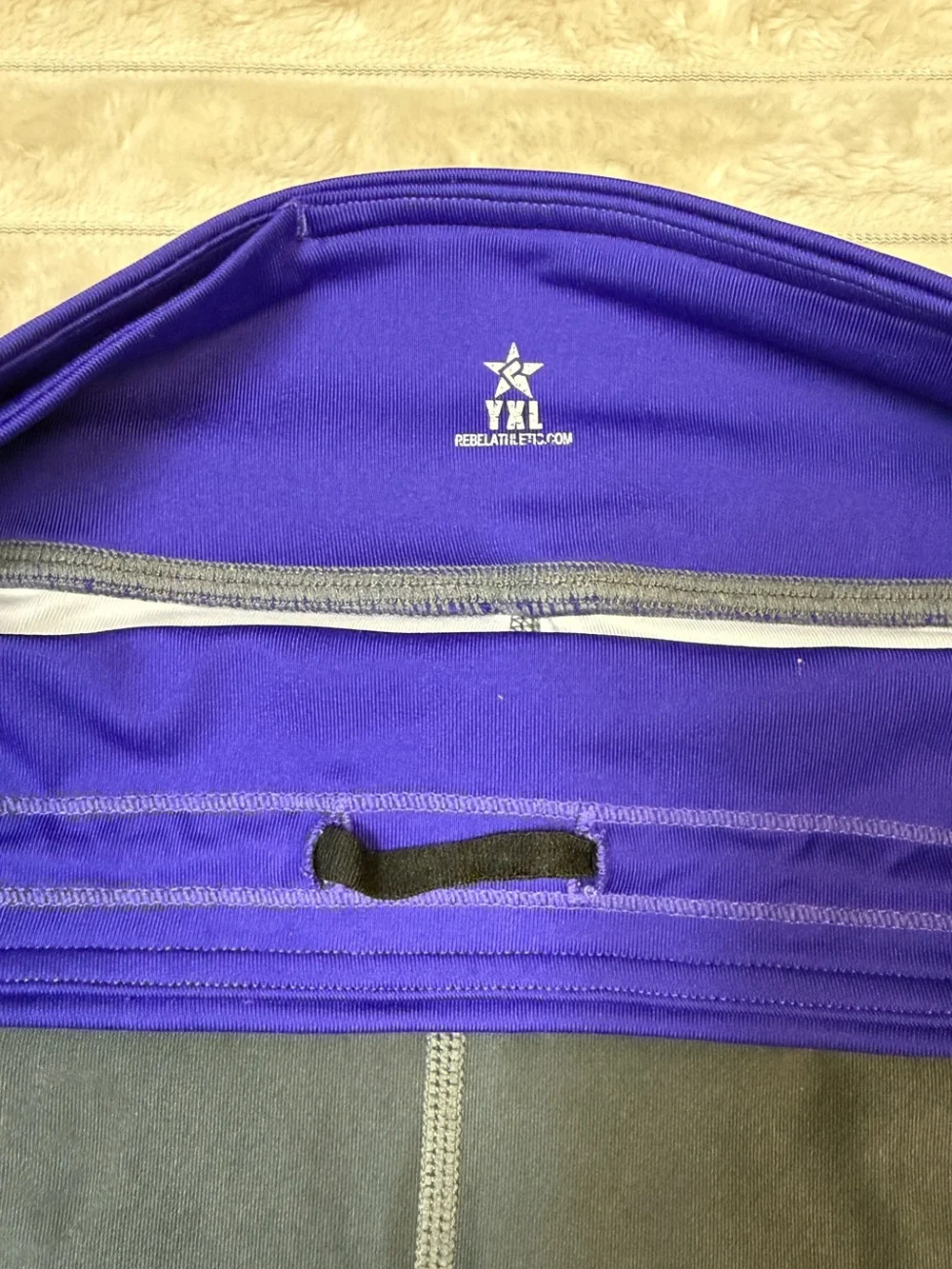 Rebel: Girls Cheer Shorts, Purple / Gray, Size YXL